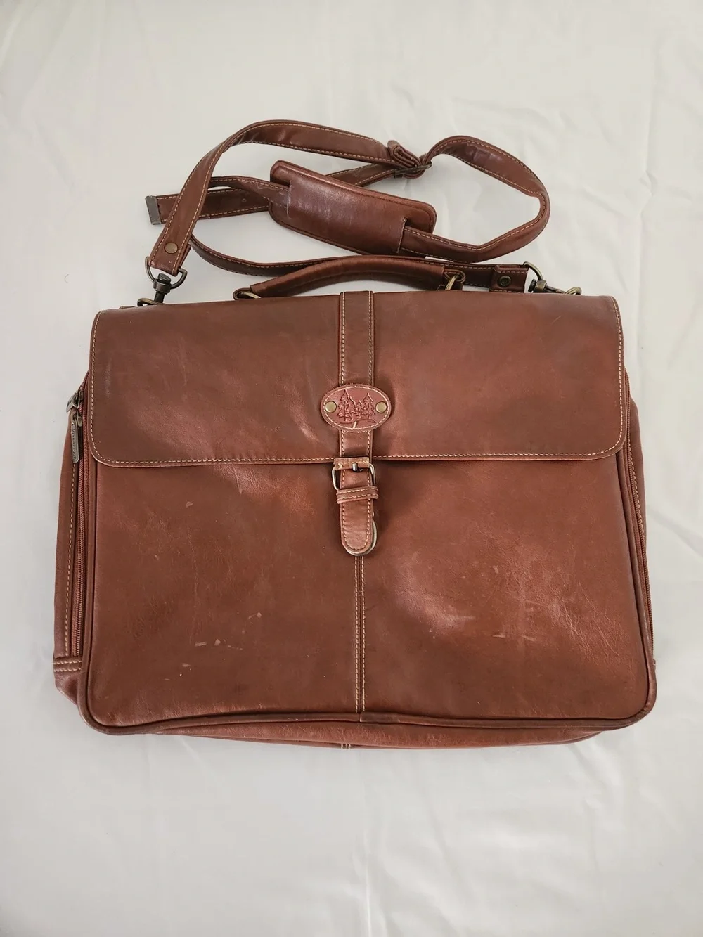 vintage Riverstone brown leather briefcase